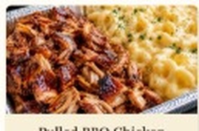 Pulled BBQ chicken with macaroni and cheese